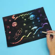 Fill the paper with crayon shapes and patterns, making sure to press hard. Make Your Own Scratch Art Craft Project Ideas