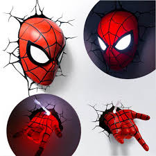 Marvel Avengers Spider Man Mask Head Face Hand 3d Deco Wall Led Night Light Ebay