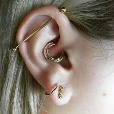 unique daith piercing heart earrings studs ear piercings industrial earings piercings