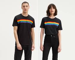Levi S Pride Pieced Striped Tee Shirt Black Levi S Us Pride Outfit Levi Clothes