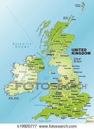 The irish sea lies northwest of england and the celtic sea to the southwest. Landkarte Von England Clip Art K19920777 Fotosearch
