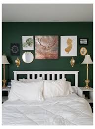 Incorporate rich woods, leathers and black and red accents. Forrest Green Bedroom Forrestgreenbedroom Dark Green Accent Wall With Gold Details In 2021 Green Bedroom Walls Green Bedroom Decor Feature Wall Bedroom