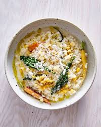 White Risotto With Corn Carrots And Kale Recipe Purewow Rainy Day Recipes Cheap Dinners Recipes