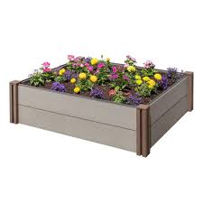 Stratco Composite Modular Wood Plastic Raised Garden Bed Lg 34499 The Home Depot Garden Bed Kits Modular Garden Beds Raised Garden Beds