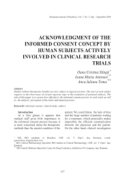 Professays.com writes term papers, essays, research papers, reports, admission papers, resumes. Pdf Acknowledgment Of The Informed Consent Concept By Human Subjects Actively Involved In Clinical Research Trials