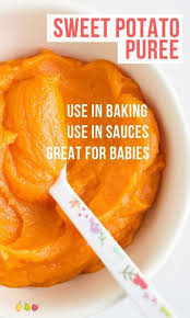 Sweet Potato Puree Healthy Little Foodies Recipe Sweet Potato Puree Baby Cooking Sweet Potatoes Baby Puree Recipes
