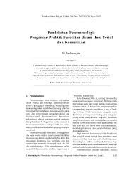 Pdf Pendekatan Fenomenologi Pengantar Praktik Penelitian Dalam Ilmu Sosial Dan Komunikasi