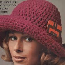 Hoeden om te haken patronenboek jaren 1970 baret festival emmer cloche  kanker beanie rand zon chemo pet zomer hoed vintage pdf direct downloaden