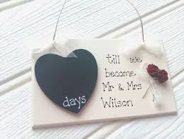 Oak Engagement Gift Countdown Chalkboard Personalised Wedding Plaque Bride Groom Ebay Engagement Gifts Wedding Countdown Wedding Plaques