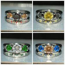 Harry Potter House Colors Inspired 2 Piece Ring Set Harry Potter Ring Slytherin Gryffindor Huf Harry Potter Ring Harry Potter Accessories Harry Potter Outfits