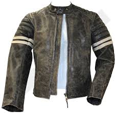 Stone Wash Fight Club Motorcycle Leather Jacket With White Stripes Charlie London Leather Jacket Leather Jacket Men Leather Jacket Black Leather Jacket Men