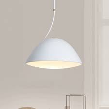 Get free shipping on qualified minimalist ceiling fans or buy online pick up in store today in the lighting department. Single Head Domed Pendant Light Minimalist Metal Hanging Ceiling Lamp In White For Bedroom Beautifulhalo Com