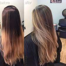 Before And After Sandy Warm Honey Golden Blonde And Brown Balayage Ombre For Black And Dark Brown Ha Golden Brown Hair Dye Light Brown Hair Honey Hair Color