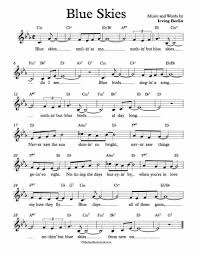 Free Lead Sheet Blue Skies Free Sheet Music Jazz Sheet Music Sheet Music
