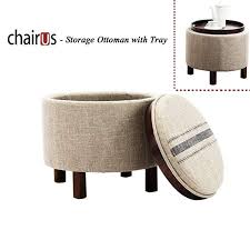 Free shipping on prime eligible orders. Chairus Round Storage Ottoman With Tray Fabric Upholstered Small Footrest Beige Collapsible Shoe Storage Ottoman Round Storage Ottoman Storage Ottoman Ottoman