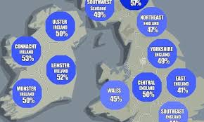 Map Of Blue Eyed Britain As Scientists Suggest Colour Is More Attractive Study Shows It Is Most Common In Ireland And Scotla All About Eyes Blue Eyes Ireland