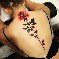 Red Rose Spine Tattoo Beautiful Back Tattoos Tattoos Neck Tattoo