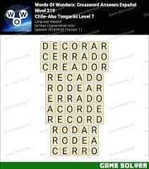 Maybe you would like to learn more about one of these? Words Of Wonders Chile Ahu Tongariki Level 7 Answers Game Solver