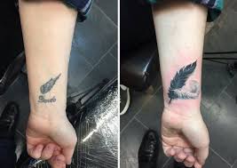 So if you are planning to have a tattoo on the wrist than your choice is great. 31 Impressive Tattoo Cover Ups That Tastefully Hid The Past Wrist Tattoo Cover Up Cover Up Tattoos Up Tattoos