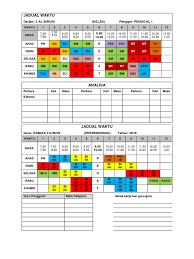 Calon wajib menduduki semua kertas peperiksaan bagi mata pelajaran yang. Jadual Waktu Warna Docx