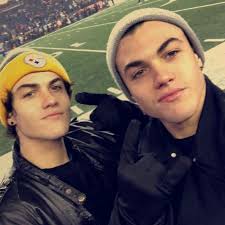 Grayson and Ethan wearing a beanie appreciation post.