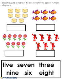 Cvc words for esl learners. Count And Match The Number Word Worksheet