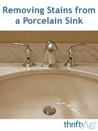 removing stains from a porcelain sink