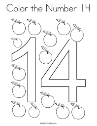 You can save your interactive online coloring pages that you have created in your gallery, print the coloring pages to. Color The Number 14 Coloring Page Twisty Noodle