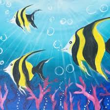 Note how the design team layered on the patterns. Underwater Painting Step By Step Acrylic Tutorial With Pictures
