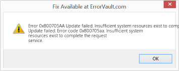 How To Fix Error 0x800705aa Update Failed Insufficient System Resources Exist To Complete The Request Service Update Failed Error Code 0x800705aa Insufficient System Resources Exist To Complete The Request Service