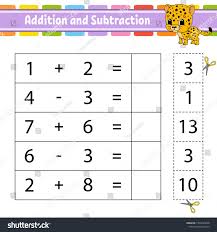 Addition And Subtraction Task For Kids Education Developing Worksheet Activity Page Game For Children Addition And Subtraction Subtraction Kids Education