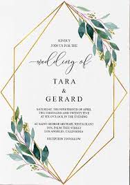 Geometric Floral Wedding Invites Wedding Announcement Cards Wedding Card Design Wedding Invitations