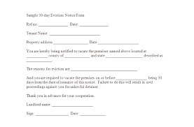 printable sample 30 day notice to vacate letter form 30 day eviction notice letter templates free eviction notice