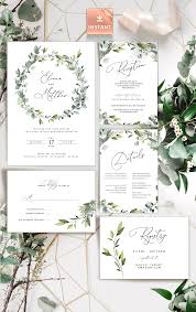 Reese Boho Greenery Wedding Invitation Template Invitation Etsy Wedding Invitations Boho Boho Wedding Invitation Template Wedding Invitation Templates