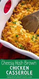 Cheesy Hash Brown Chicken Casserole Your Favorite Cheesy Hash Brown Casserole In A Main Meal Train Recipes Chicken Hashbrown Casserole Main Dish For Potluck