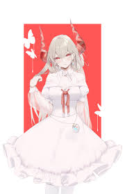 See over 187,256 horns images on danbooru. Original Characters Fouriasensei Red Eyes Grey Hair Anime Girls Portrait Display Horns Dress Screen Shot 4200x6500 Wallpaper Wallhaven Cc