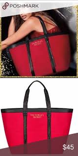 Black And Yellow Totes Dimensions Victoria Secret Red Canvas Tote Red Tote Red Tote Bag Victoria Secret Pink Bags
