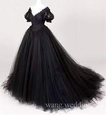 Gothic Black Plus Size Wedding Dresses Vintage A Line Lace Arabic Bridal Gowns Weddin Black Lace Wedding Dress Black Wedding Dress Gothic Gothic Wedding Dress