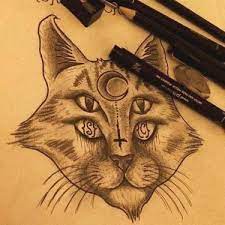 Cat tattoo designs comes in a number of variety. Four Eyed Cat Tattoo Design Cat Tattoo Cat Tattoo Designs Tattoo Designs