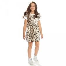 White and beige silk retro leopard print kaftan dress from roberto cavalli featuring a round neck, long sleeves, a belted waist, a leopard roberto cavalli spa offers free standard shipping on all orders for europe and free express shipping to the americas and to the u.k. Roberto Cavalli Girls Leopard Print Cotton Jersey Dress