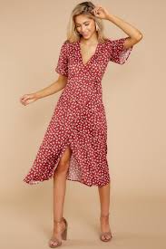 Charming Red Floral Print Midi Dress Floral Wrap Midi Dress 49 Red Dress Boutique Red Midi Dress Red Dress Boutique Floral Print Midi Dress