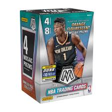 Find blaster exclusive pink parallels! 2019 20 Panini Mosaic Nba Basketball Trading Cards Blaster Box Online Exclusive 32 Cards Per Box Mosaic Prizms Find Rookie Autographs Zion Williamson Ja Morant And More Walmart Com Walmart Com