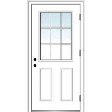 Verona Home Design Internal Grilles Glass Half Lite Primed Steel Prehung Front Entry Door Wayfair