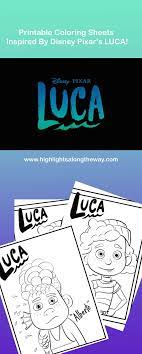 Luca Coloring Sheets Disney Pixar Free Printables In 2021 Disney Pixar Disney Coloring Pages Disney Printables