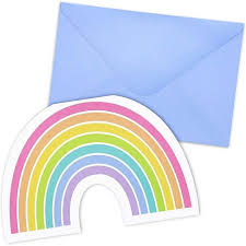 Featuring cute illustrations of snow covered fir trees, dainty little reindeer and pretty gingerbread houses, our printable note cards make it easy for the little ones to say thanks! Paper Junkie 36 Pack Die Cut Rainbow Cards With Envelopes For Kids Party Invitation Thank You Notes 4x6 In Target