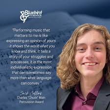 Meet the Charles "Chuck" Main Percussion Award Winner, Jack Collins from  Hermantown High School. Jack has been involved in the Hermantown Concert  Band for 5 years, Pep Band for 2 yrs, and