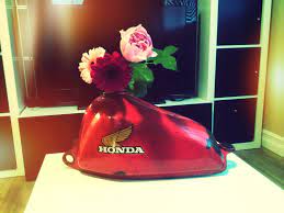 Motorcycle Gas Tank Turned Flower Pot Flower Pots Wedding Table Settings Wedding Table