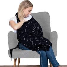 Amazon Com Cotton Nursing Cover Large Breastfeeding Cover With Built In Burp Cloth Pocket Soft Breathable Chemical Free 360 Coverage Black Nursing Cover For Breastfeeding By San Francisco Baby Baby