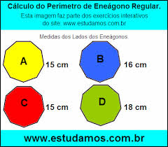 Calcular O Perimetro De Eneagono Regular Medindo 15 Cm De Lado Eneagono Com Perimetro Total De 135 Cm Exercicio De Matematica On Line Como la apotema del pentágono regular se calcula con esta fórmula (a partir de la apotema de un polígono regular): calcular o perimetro de eneagono