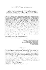 The africanist aesthetic is a set of qualities in art, and specifically in this paper dance and music that come from african art. Pdf Whatever Feels Good In My Soul Body Ethics And Aesthetics Among African American And Latina Women